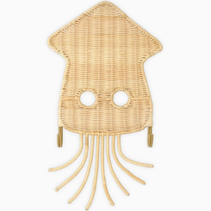 Rotan wanddecoratie Squizy met haken